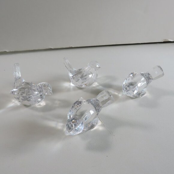 (4) Acrylic Birds 1.5" tall & wide Christmas or everyday - Picture 3 of 7